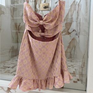 LPA found on revolve Pink Gold Cutout Dress